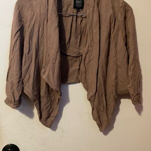 Mine women’s light Brown Draped cropped Cardigan size L
